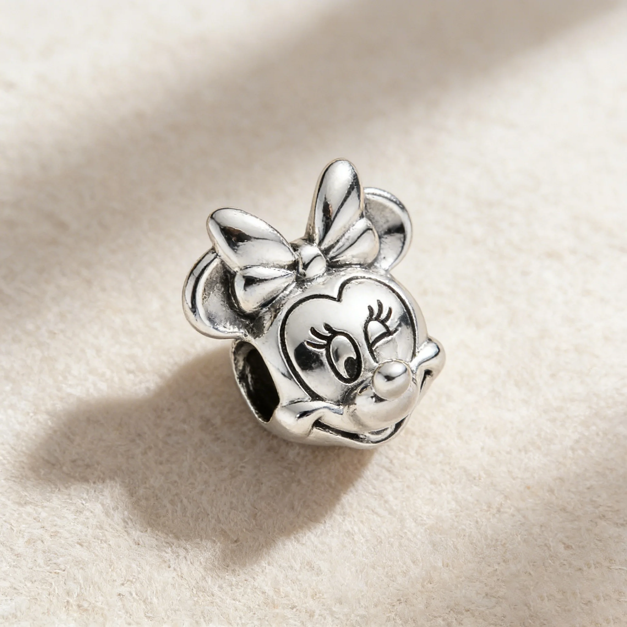 Disney Mickey and Minnie Charm Beads Pendant Fit Original Snake Silver Bracelet Necklace Beads For Diy Jewelry Women Gift