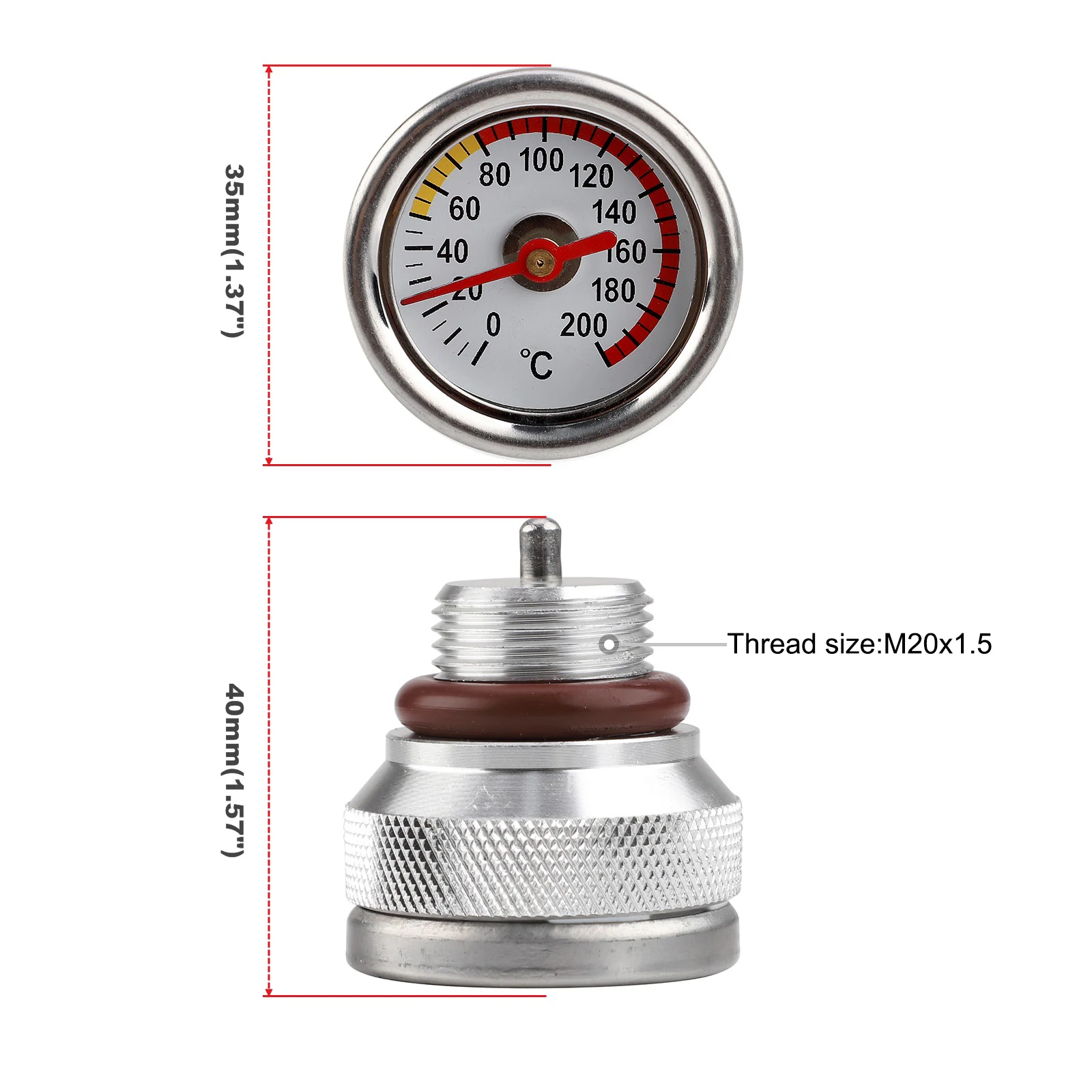 M20x1.5 Motorbike Oil Gauge Oil Temperature Gauge Engine Gauge parts For Haojue TR300 / Harley-davidson X350 Moto accessories