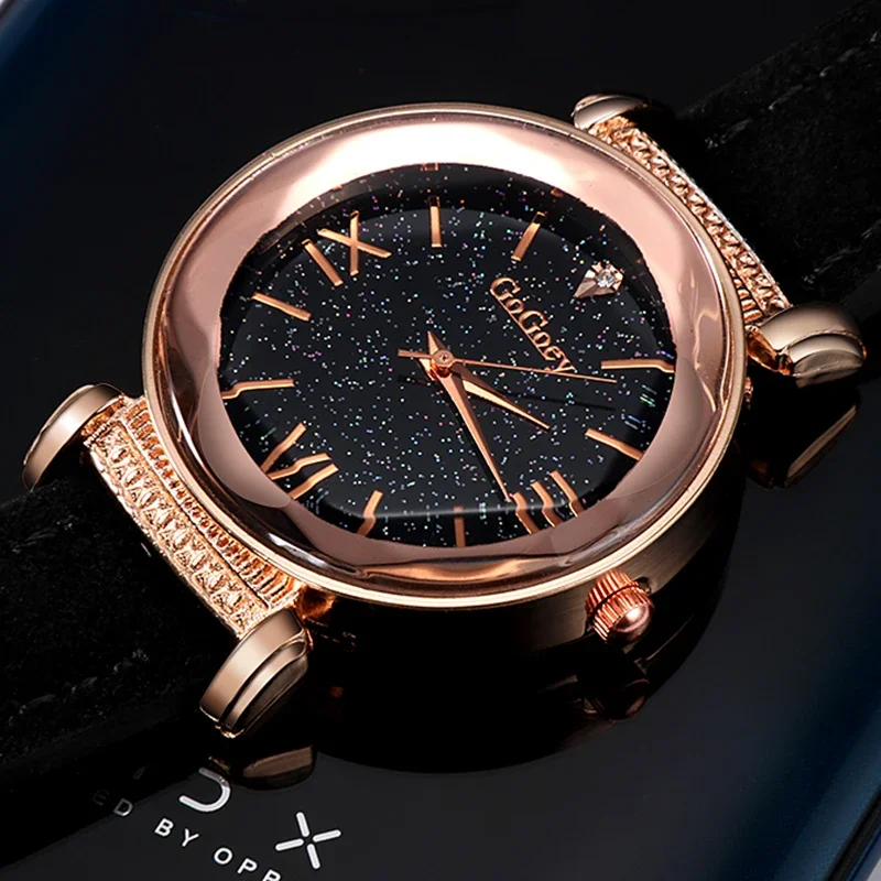 Gogoey-Montre à quartz ciel étoilé pour femme, montre-bracelet pour femme