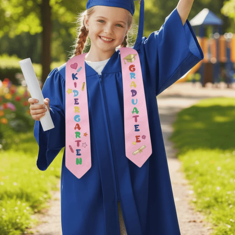 Double Layer Graduation Etiquette Shoulder Strap Tear-resistant Letter Design Satin Shawl Belt Decorative Smooth