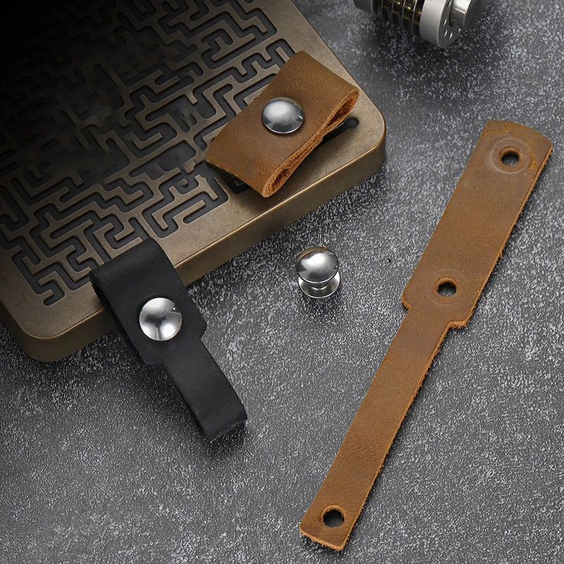 Real Cowhide Men Keychain Key Ring Link Leather Strip High Quality Does Not Hurt The CAR Key Chain Accessories Creative Gifts image 5