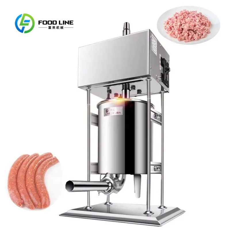 Customized Electric 10L/15L Sausage Stuffer Stainless Steel Making Sausage Machine Commercial Grade with 4 Filling Funnel