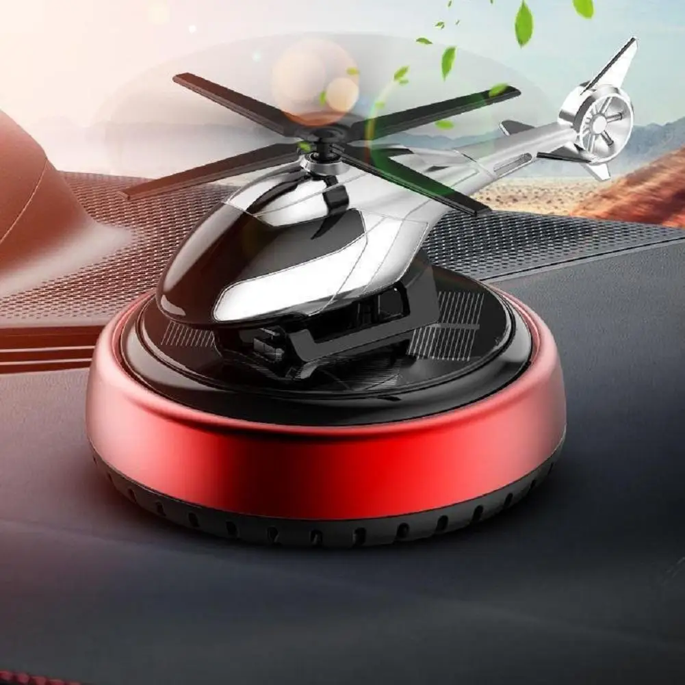 Car Air Freshener Helicopter Solar Powered Plane Fragrance Diffuser Ornament Perfume Auto Accessories(Notice:NO LOGO)