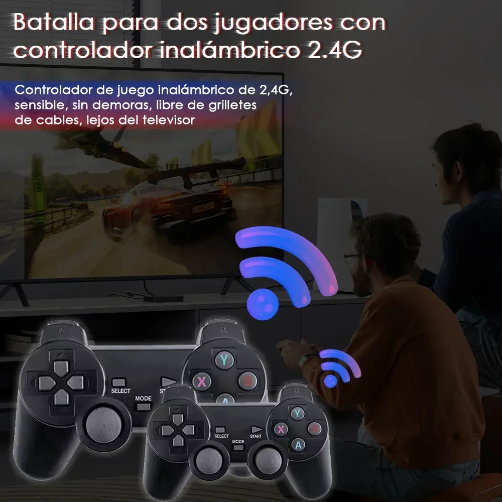 وحدة تحكم ألعاب فيديو ريترو عصا M8 وحدة تحكم لاسلكية 4K 20000 محاكيات 9 ألعاب مدمجة PS1 هدية متوافقة للأطفال