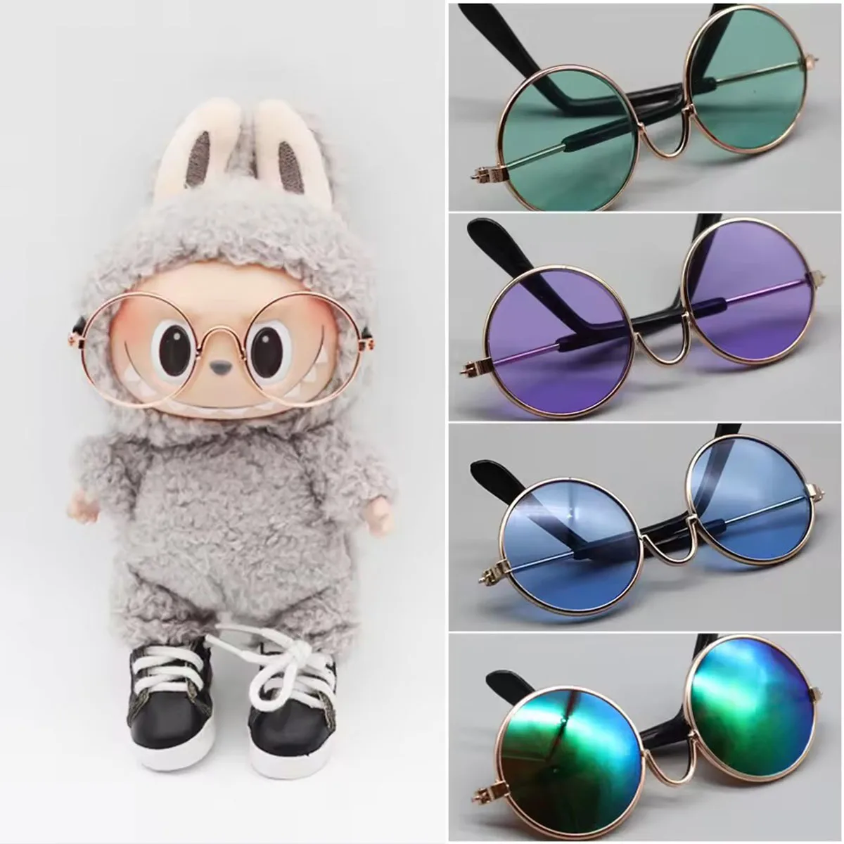 Mini Doll'S Clothes Outfit Accessories Sunglasses Metal Frame Glasses For Labubu Glasses Accessories