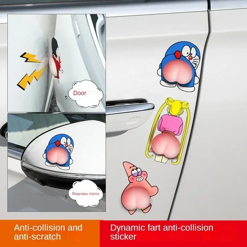 

Автомобильная Противоударная полоса, мультяшная креативная Силиконовая накладка против столкновений, устойчивая к царапинам и водонепроницаемая Милая наклейка для автомобилей