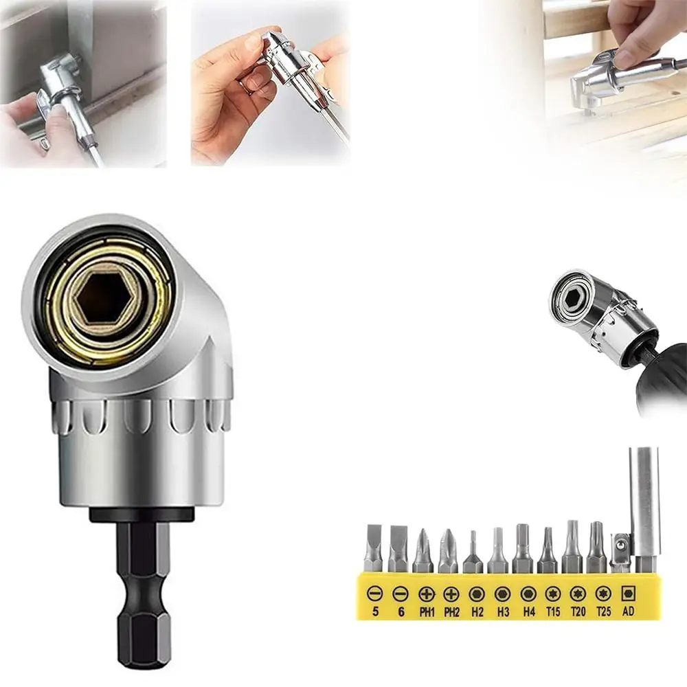 Alloy Steel 105°Right Angle Drill Adapter Adjustable Household Work Multi-Function Bend Screwdriver Bit