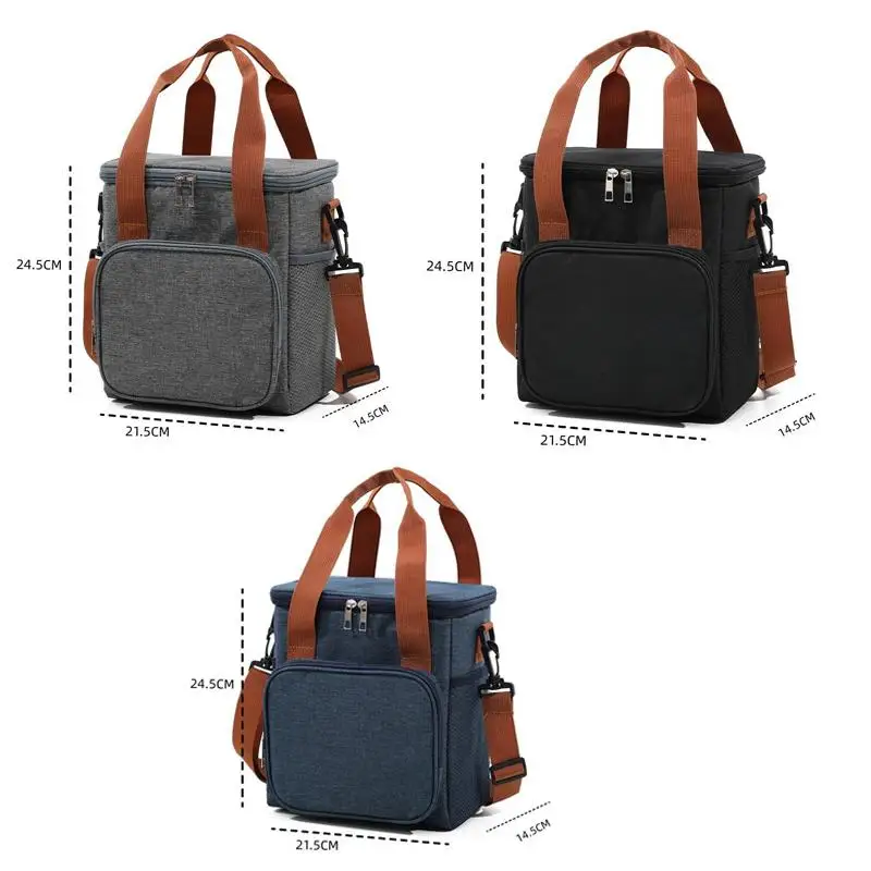 Tragbare Thermische Lunch-Tasche Picknick-Kühltasche Isolierte Tasche Wasserdichte Büro-Lunchbox Mit Schultergurt – Detail 2