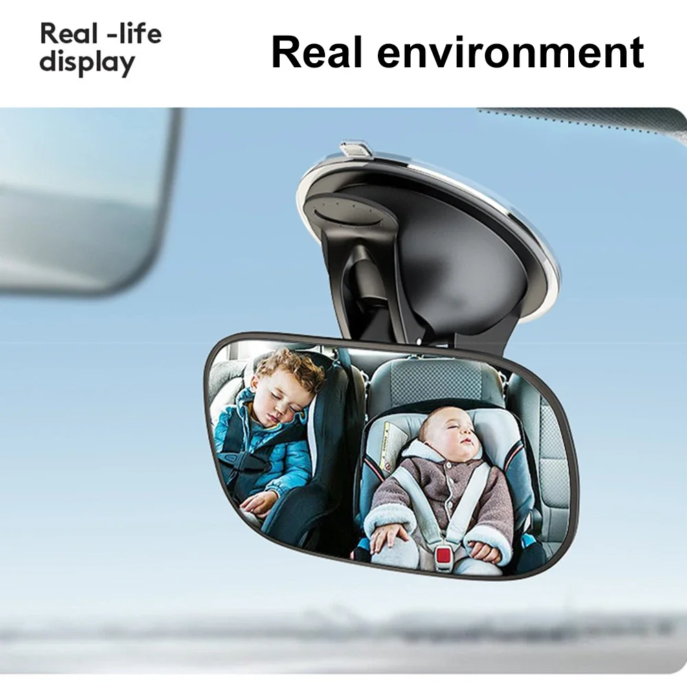 Universal 360 Degrees Rotatable Car Baby Safety Mirror for Rear Facing Car Seat Wide Angle View Anti Glare Monitor Kids Care