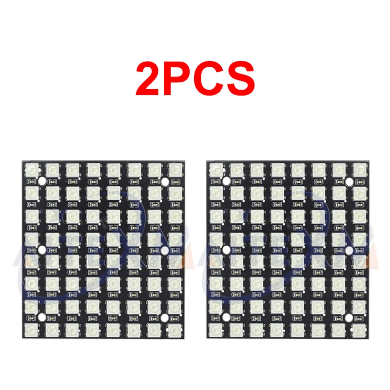 2 STKS WS2812 LED 5050 RGB 8x8 64 Bit LED Matrix Module Voor Arduino YANXD - afbeelding 2