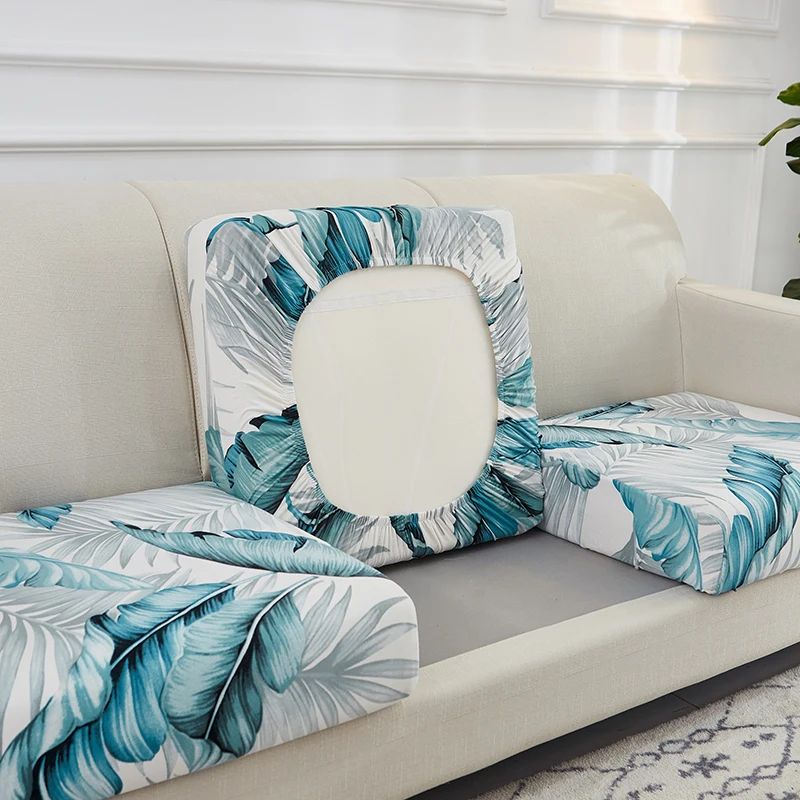 Printing Sofa Seat Cushion Cover for Furniture Elastic Protector Covers Pets Washable Removable Livingroom Sofas Cushion Case
