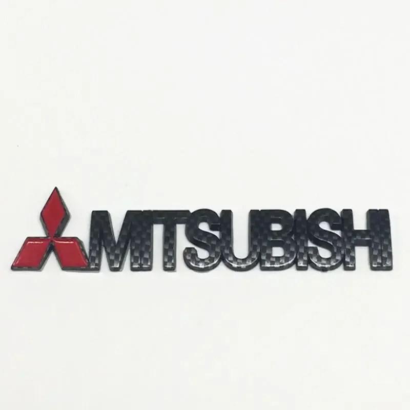 Carbon Fiber Car Emblem Badge Sticker Rear Trunk Decals For Mitsubishi Logo ASX Lancer Cordia Pajero Outlander Eclipse L200 EVO