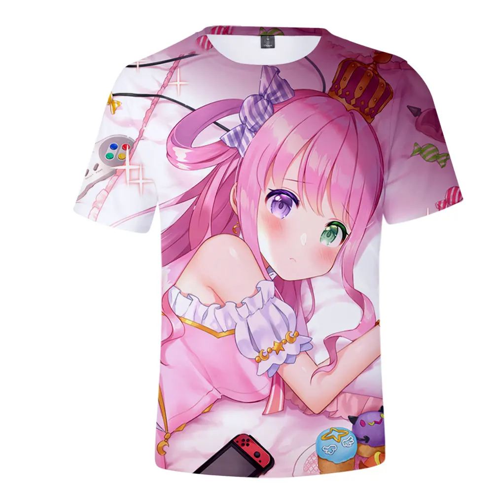 HOLOLIVE VTuber Himemori Luna T-shirt Summer Crewneck Short Sleeve Anime Tee Men Women\'s Tshirt Harajuku Streetwear 3D Clothes