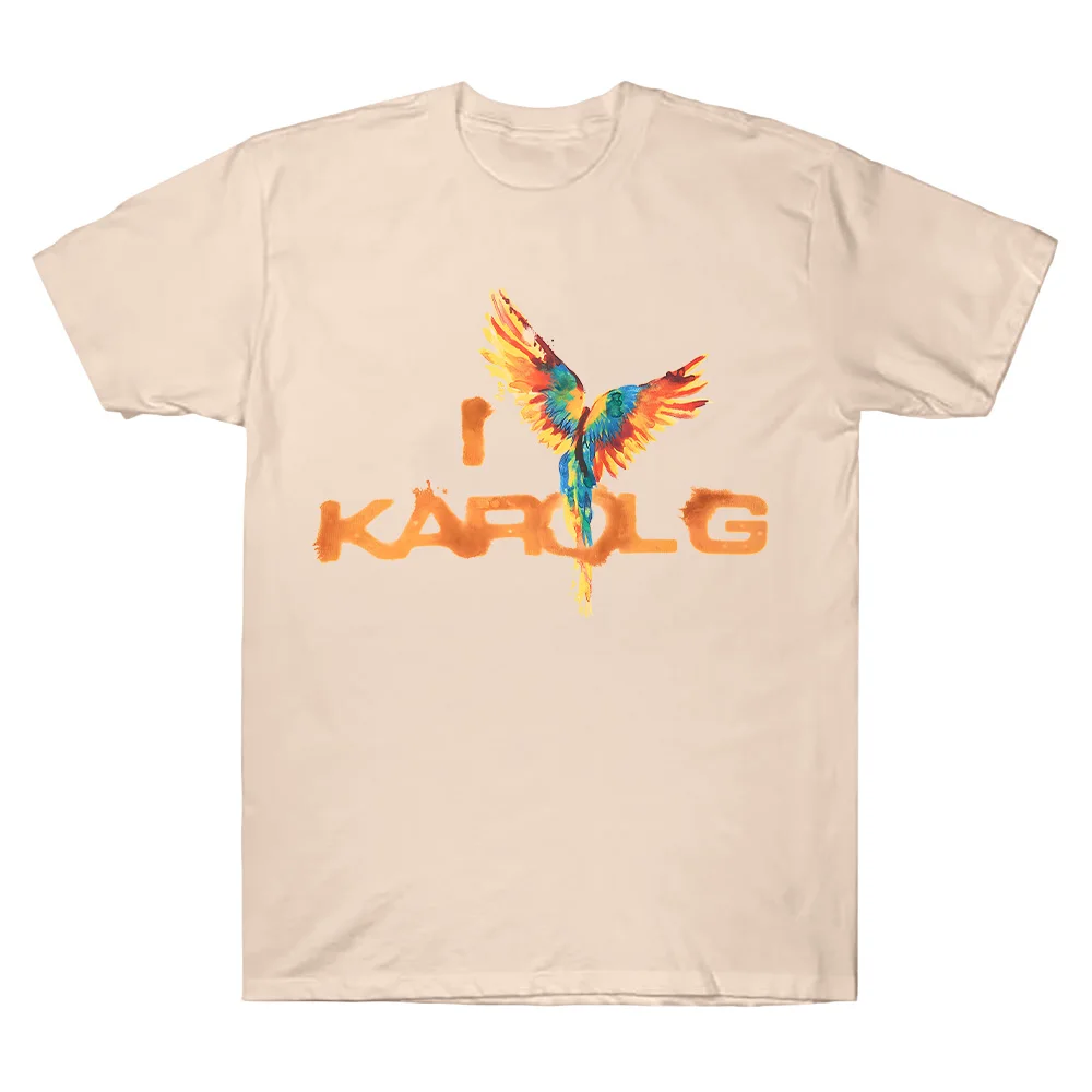 Camiseta I Love Karol G, Camiseta con Estampado Informal de Moda Karol G para Mujer y Hombre, Camiseta de Verano de Manga Corta con Cuello Redondo, Ropa Urbana de Algodón de Alta Calidad