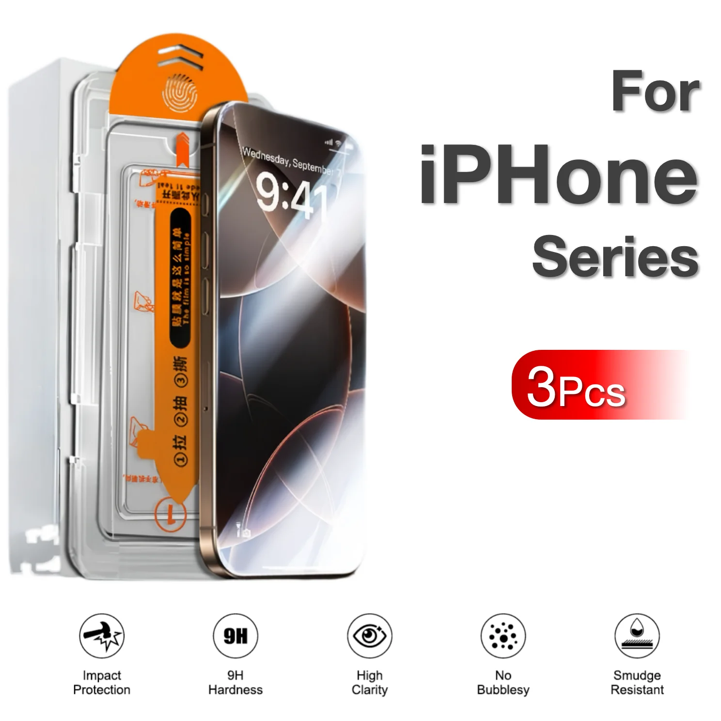 3Pcs Für APPLE iPhone 16 16e 17 15 14 13 12 11 XS XR X Pro Max Mini Plus Keine Blasen gehärtetem Glas Mobile Screen Protector Film