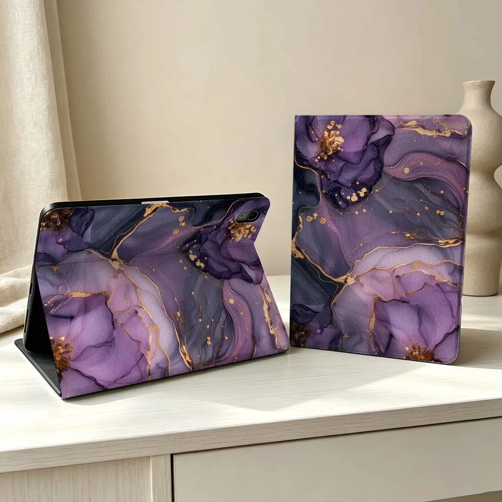 Marble Pattern Print For iPad Pro Air mini 7 6 5 4 3 2 1 M5 M4 M3 11th 10th A17 Pro A16 A14 Soft Pen Tray Tablet Case