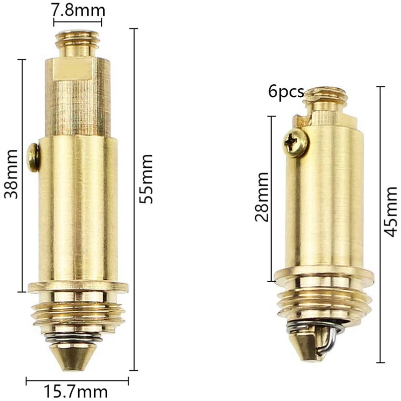 6-częściowa zatyczka do zlewu Wymienna zatyczka do zlewu w wannie Clack Spring Brass Plug Bolt do zlewu kuchennego Zatyczka do odpływu wanny