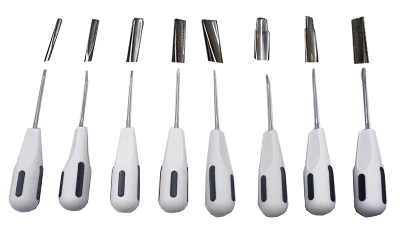 8pcs/set Dental Elevator Sterilizable Tooth Extraction Dentist Tools Stright Curved Root Elevator Minimally Invasive Tool