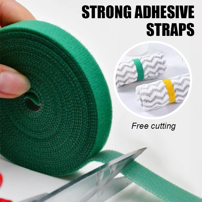 

2M Green Garden Twine Plant Ties Nylon Plant Support Bandage Adjustable Fastener Tape Strips Plants Hook Loop Garden Accessories