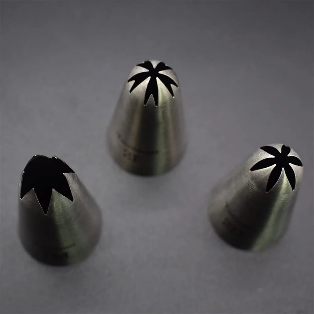 3PCS 1M 2D 2F Stainless Steel Large Pastry Nozzles Set Icing Piping Nozzle Bakeware Cake Decorating Tools