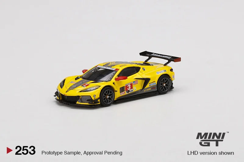 Tsm-ミニガーディーキャスト合金カーモデル,migt-die-cast,1:64 #253 cette c8.r no3 2021,imsa24時間,tongla,winner,ディスプレイギフト