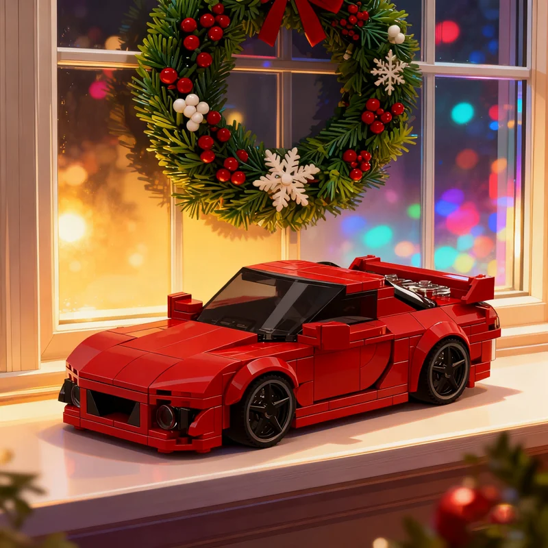 

353 детали MOC Mazda FD City Champions: Модель суперкара, конструктор, архитектурная модель, рождественский подарок, развивающая игрушка, идея для творчества, кирпичики