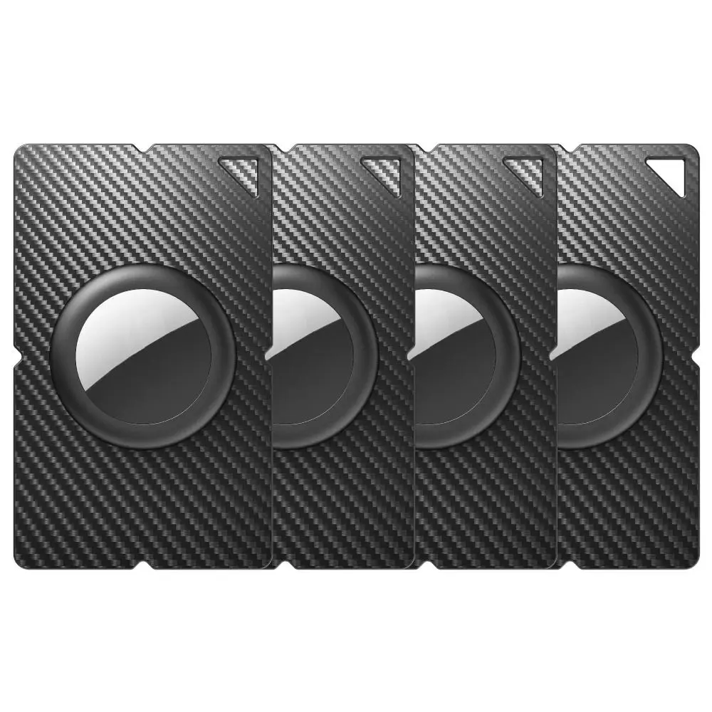 Carbon Fiber Wallet Case Thin Card Case Plastic Ultra-thin Wallet Card Holder Anti-lost for Apple AirTag