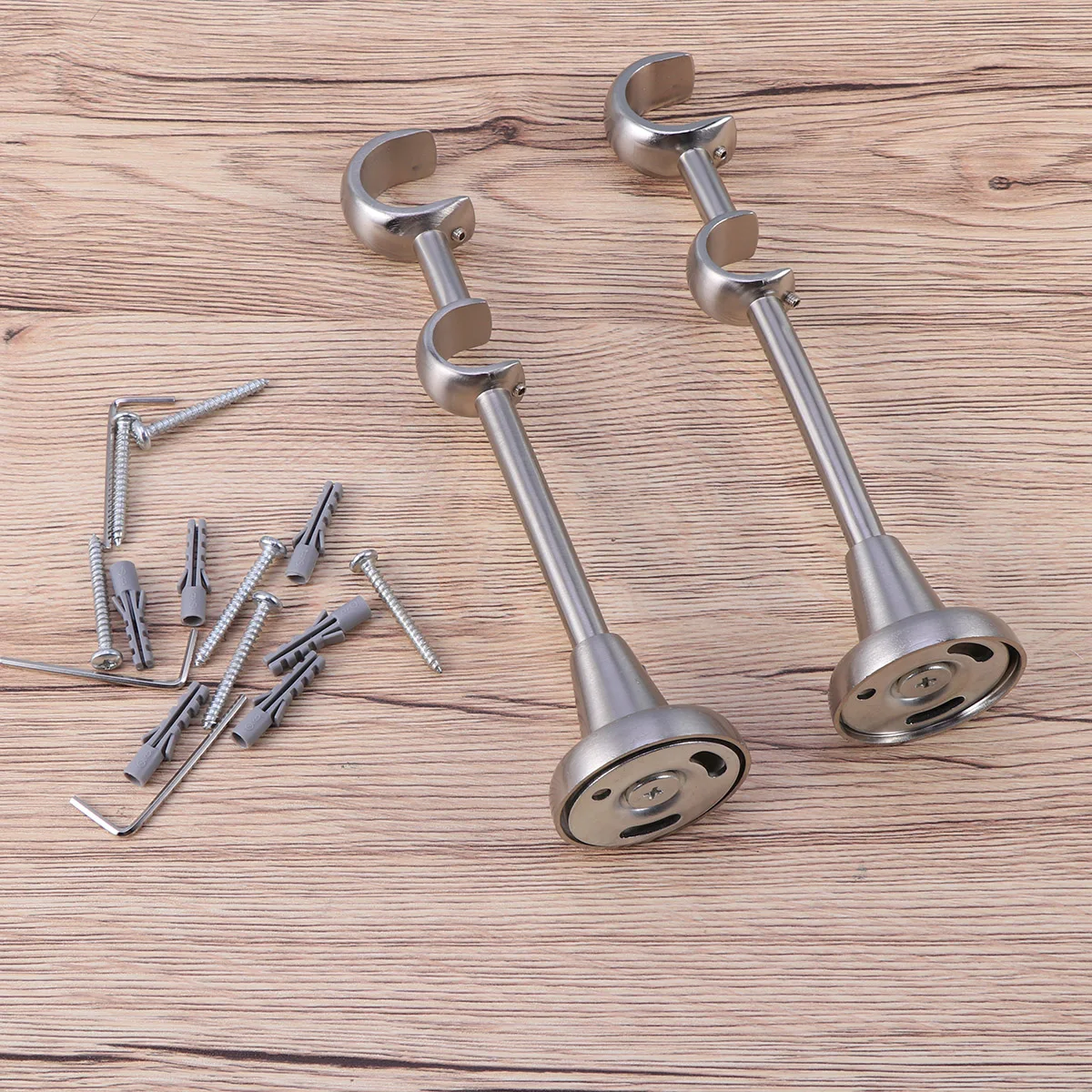 

Curtain Rod Bracket Drapery Iron Holder Pole Fittings Mounting Holders Nail-free Adjustable Gold Rods