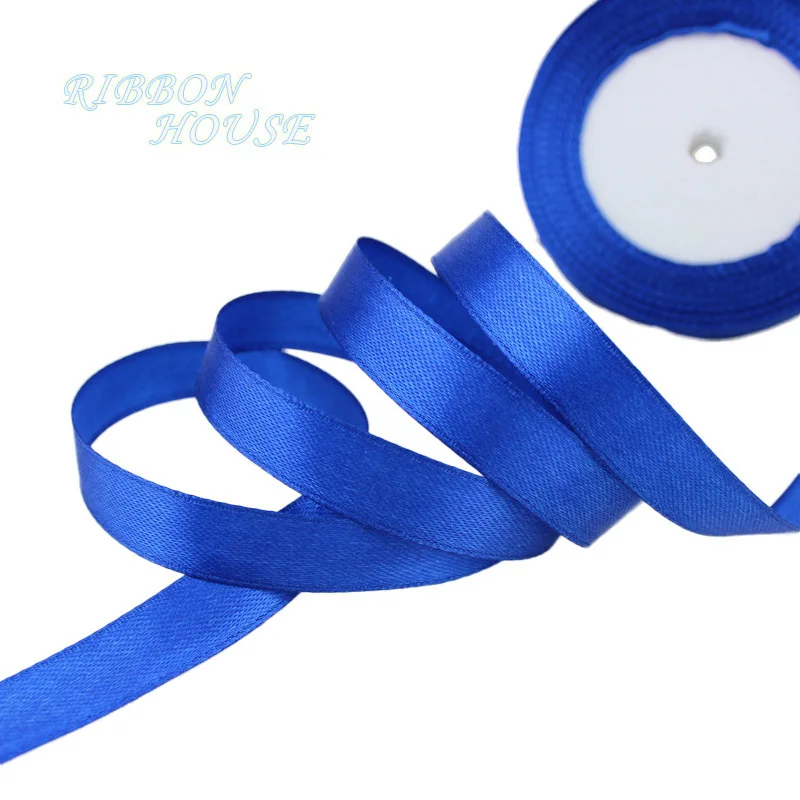 

(25 yards/roll)1/2"(12mm) Royal Blue Single Face Satin Ribbon Webbing Decoration Gift Christmas Ribbons