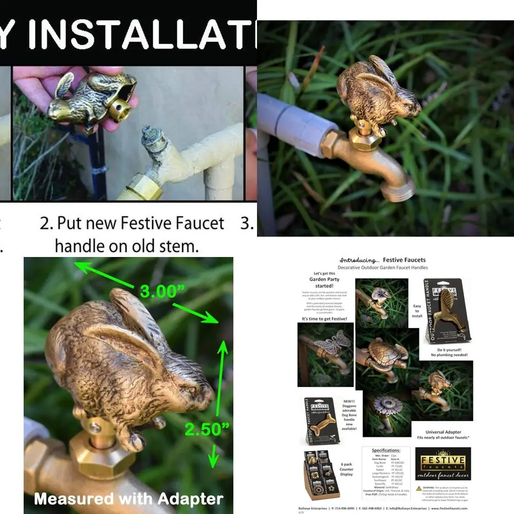 

Universal Brass Outdoor Faucet Handle, DIY Replacement, for Decorative Use (Faucet Not Included)