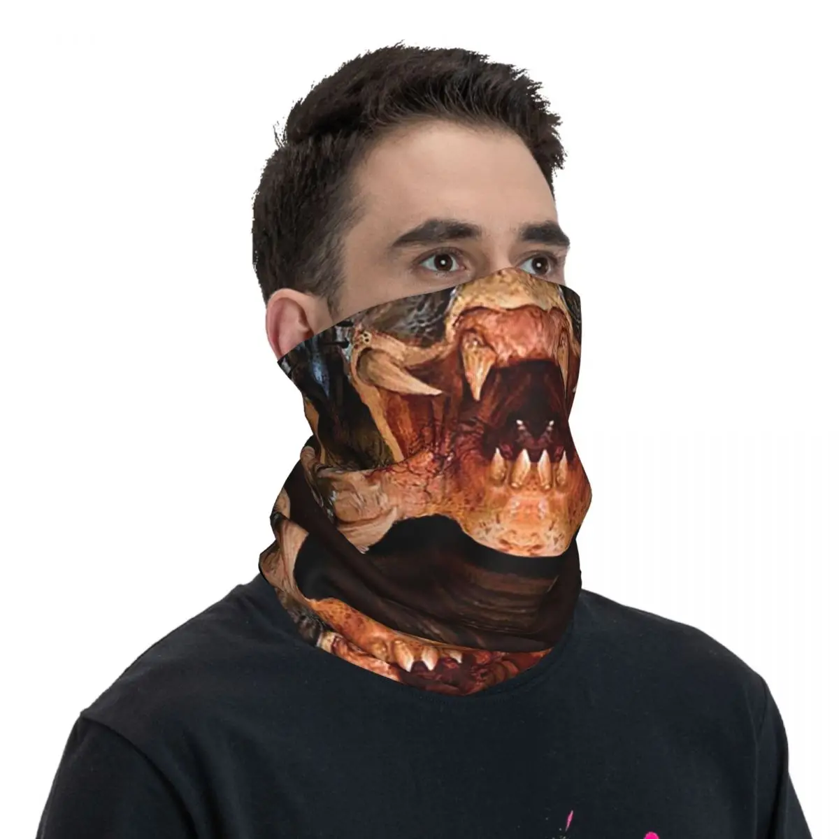 Predator mouth Bandana Neck Gaiter Printed Mask Scarf Multi-use Balaclava Running For Men Women Adult Washable