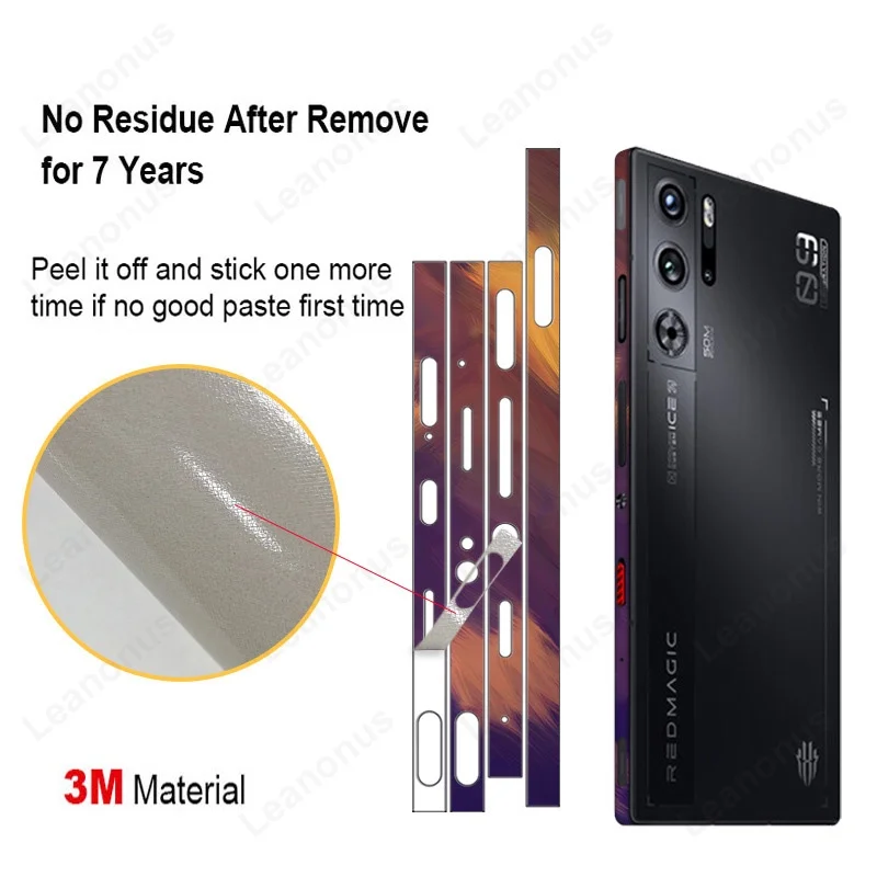 Transparent Side Skin for Nubia Red Magic 9 8 8S Pro Decal Frame Protector 3M Wrap Redmagic Border Film Protection Sticker