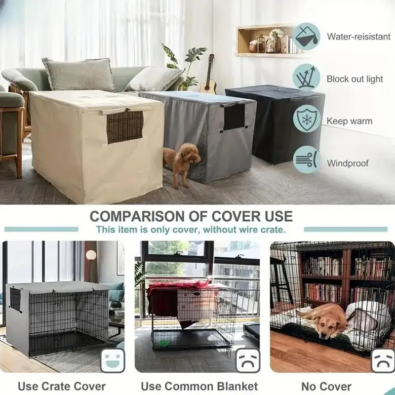 Pet Cage Cover Waterproof Pet Crate Cover Oxford Windproof Dog Kennel Cover Pet Cage Cover For Indoor Outdoor Crates pet supplie