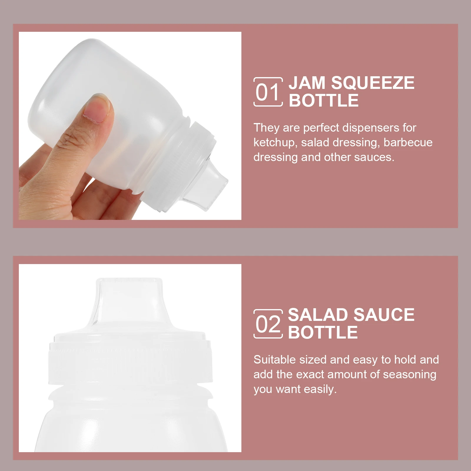 

6pcs Large Opening Squeeze Sauce Bottle 180ML Bread Jam Honey Salad Dressing Containers Kitchen Condiment Dispensers