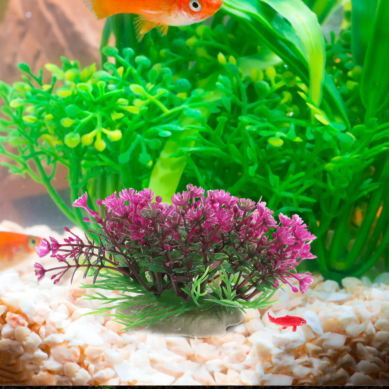 

6pcs Realistic Fish Tank Plants Durable Fade Resistant Lightweight Aquarium Decor For Betta Goldfish Tank Aquatic Accessories