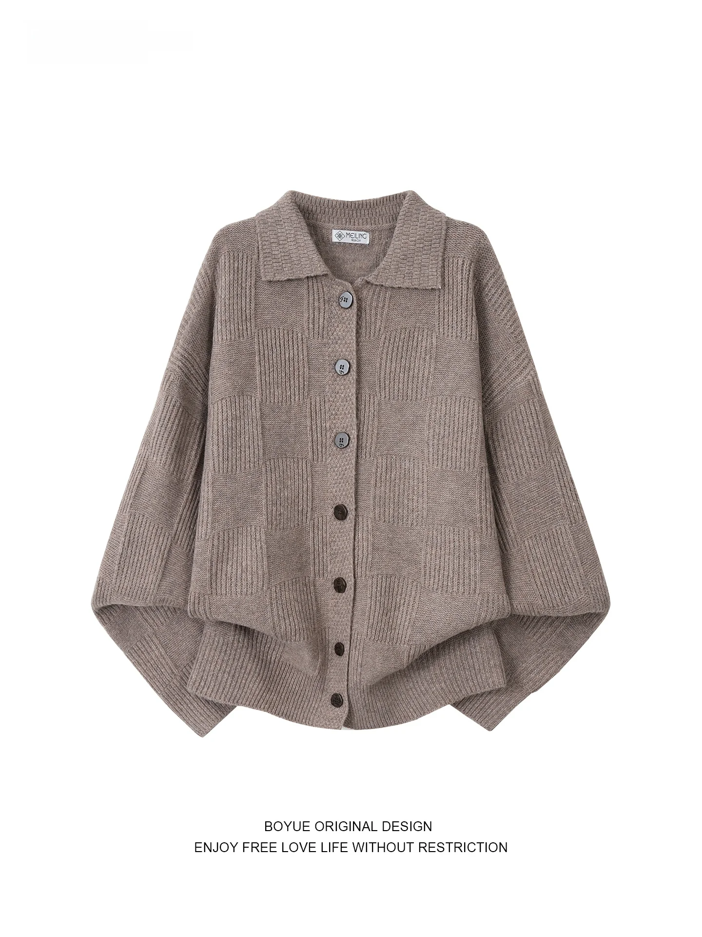 

Вязаный кардиган Boyue в японском винтажном стиле с отложным воротником, повседневный универсальный свитер для пар в стиле BF, модель Jaet ex