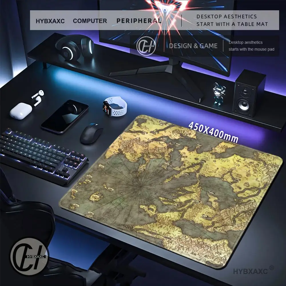 HYBXAXC Medieval Nautical Map  Desk Mat for Office or Home, Modern Mousepad for Work Setup, Computer Accessories
