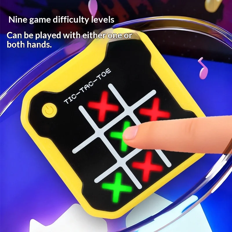 Generic Electronic Tic Tac Toe Game Portable 9 Difficulty Levels Interactive Handheld Puzzle Game For Party Travel Adult Gift