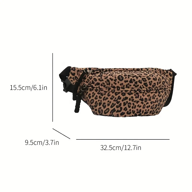 Damen-Brusttasche mit Leopardenmuster, großes Fassungsvermögen, Hüfttasche für Damen, Reisen, Einkaufen, Alltag, stilvolle Schulter-Crossbody-Tasche – Detail 2
