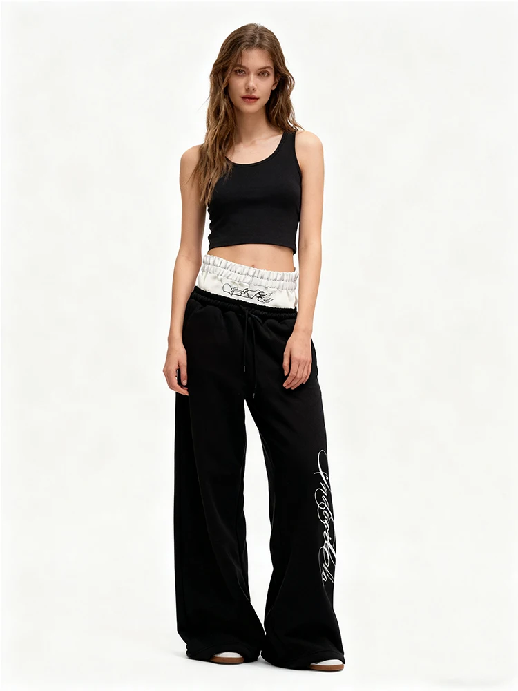 

Новая уличная мода Harajuku Instagram Ретро Поддельные двухсекционные повседневные прямые брюки Осень и зима Одинаковый пол Y2k Одежда