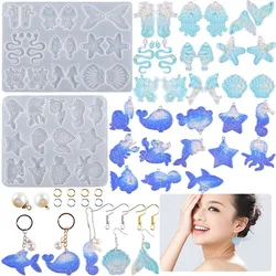 Ocean Series Earring Silicone Mold Fish Seashell Resin Casting Mould for Pendant Earring Jewelry Keychain Making DIY Craft
