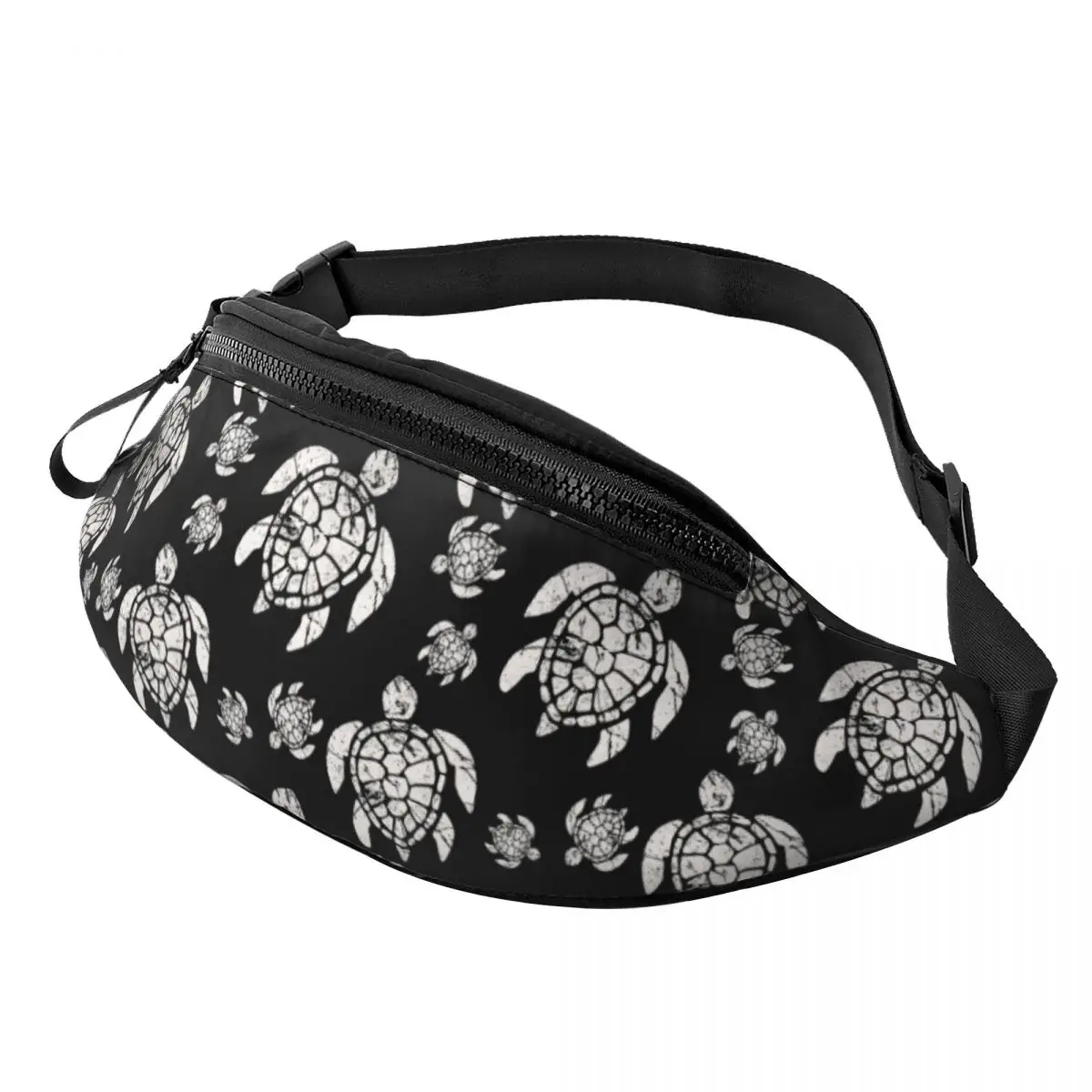 Custom Ocean Sea Turtle Fanny Pack Men Women Casual Crossbody Waist Bag for Hiking Phone Money Pouch