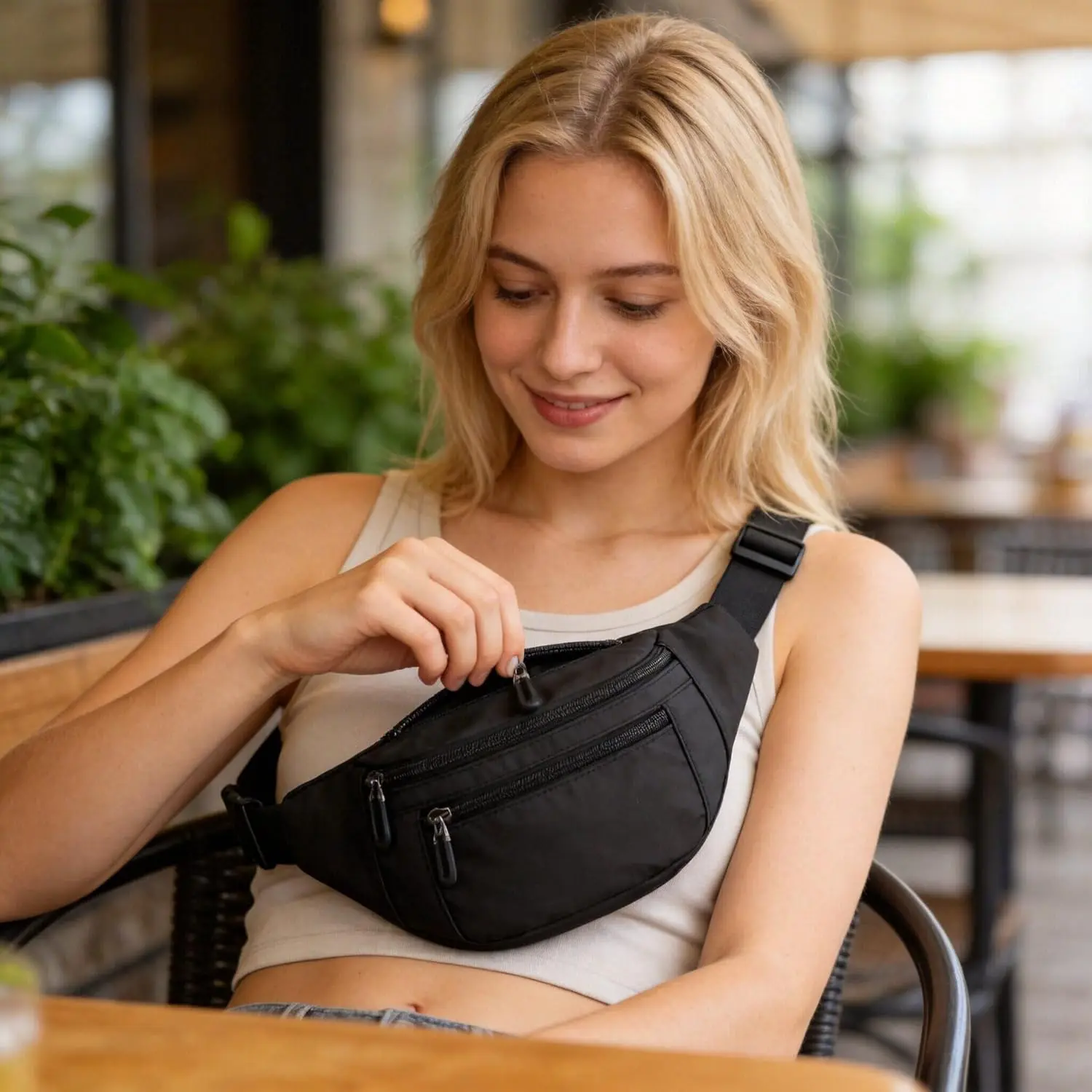 Solid-Color Oxford Cloth Lightweight, High-Capacity Sports Waist Pack — Multifunctional Waterproof Phone Pouch