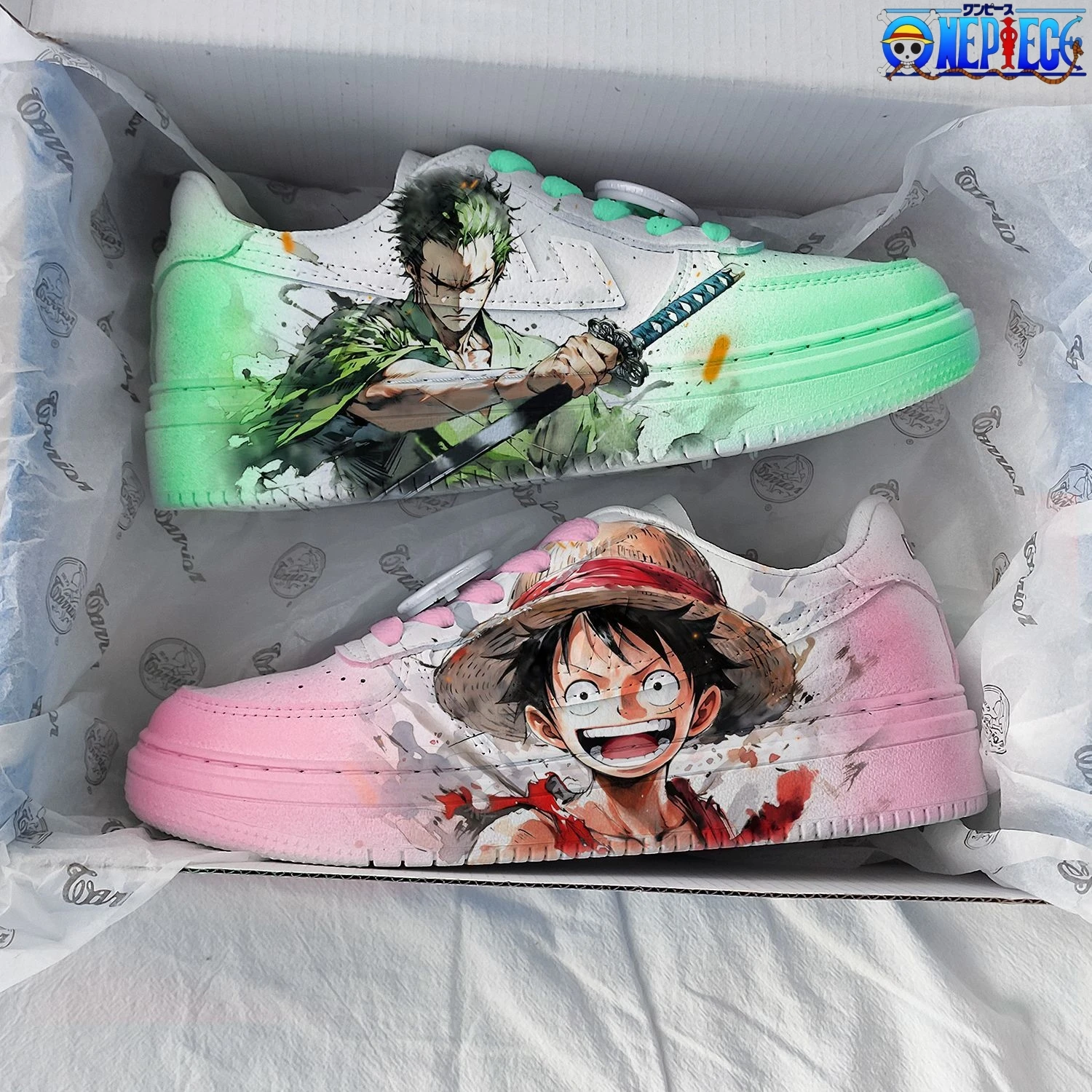 

One Piece Casual Shoes Luffy Zoro Animation Cartoon Little White Shoes Non Slip Soft Bottom Fashion Trends Sneakers Cute Gift