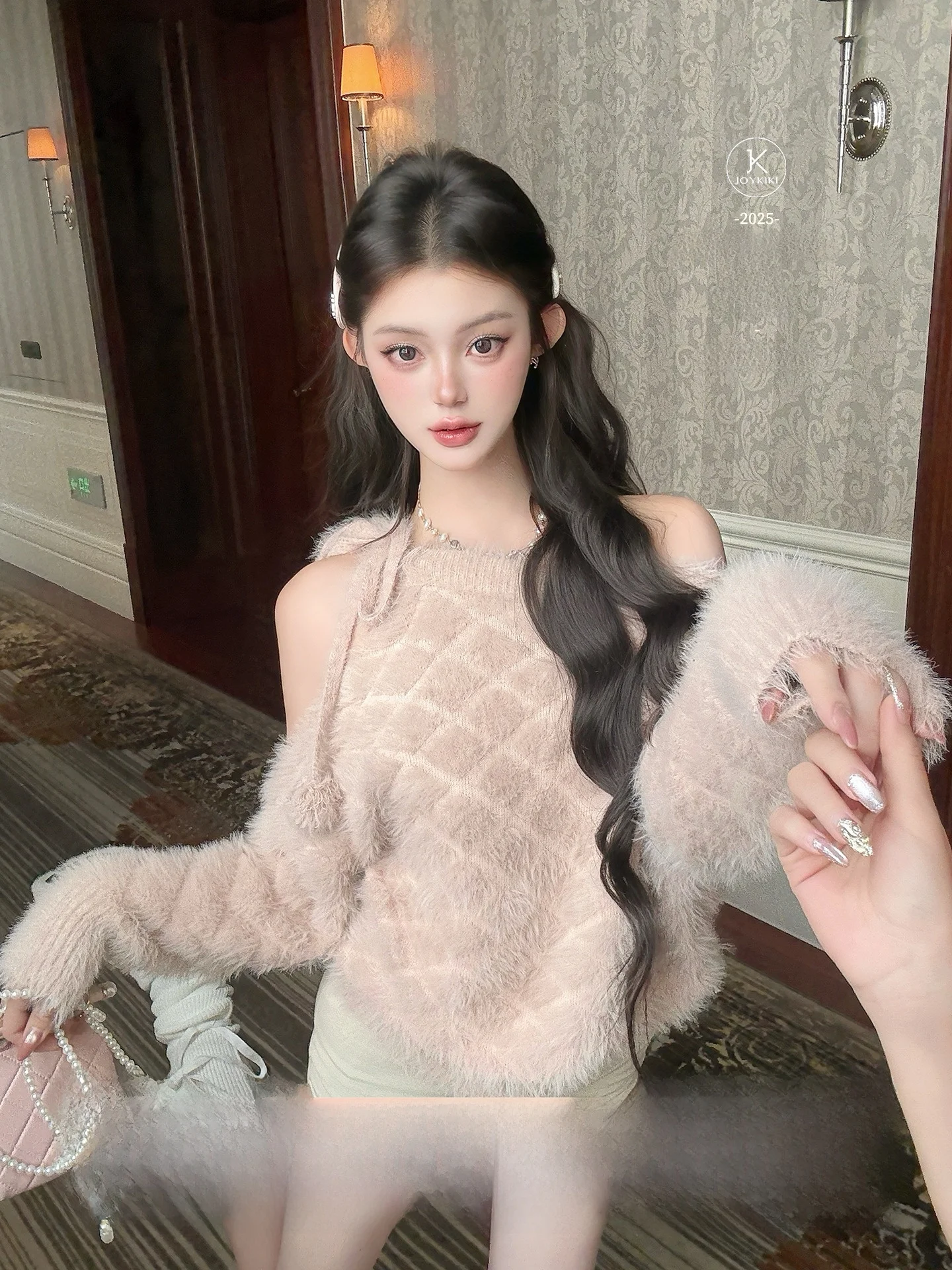 

Joykiki Gentle Knitted oulder Bared Long Sve женский свитер эластичный нейлоновый топ Ciwalk Faion осенний сезон для девочек