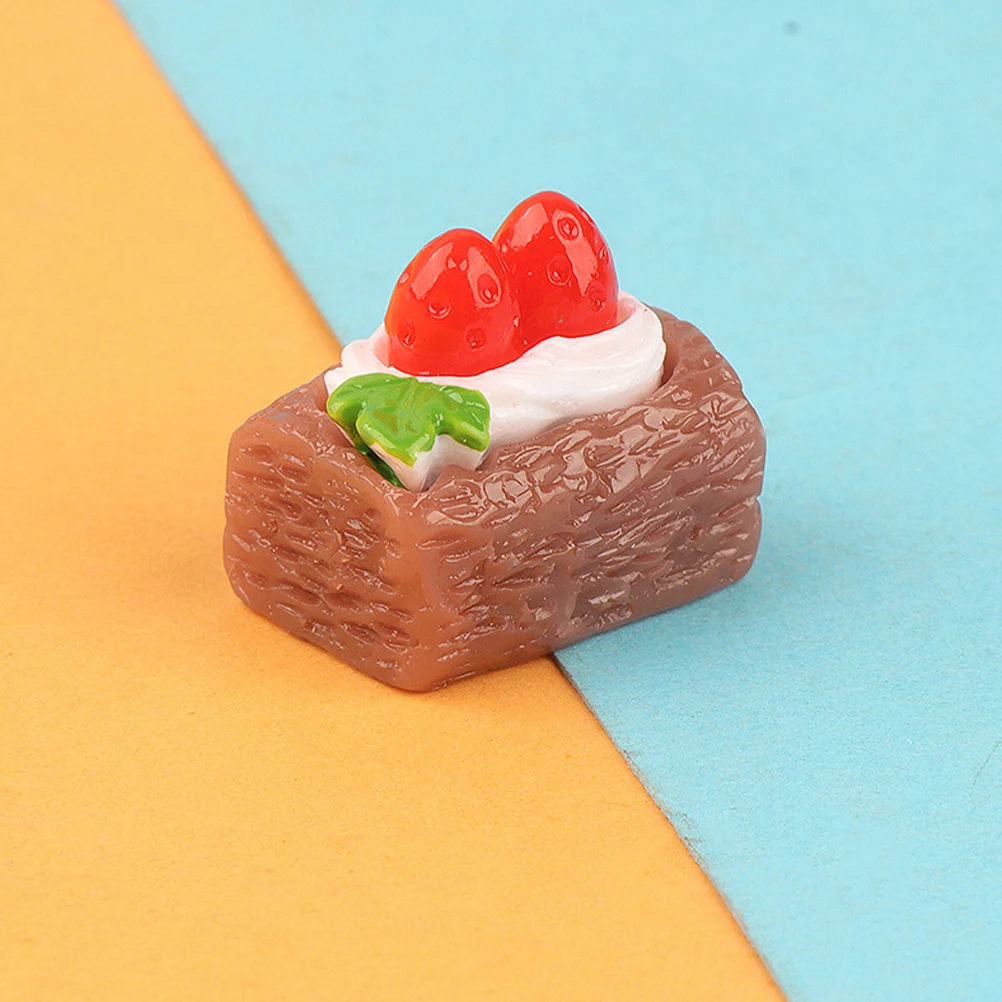 

15 Pcs Mini Cake Food Play -dimensional Miniature Toy Props Resin Ornaments