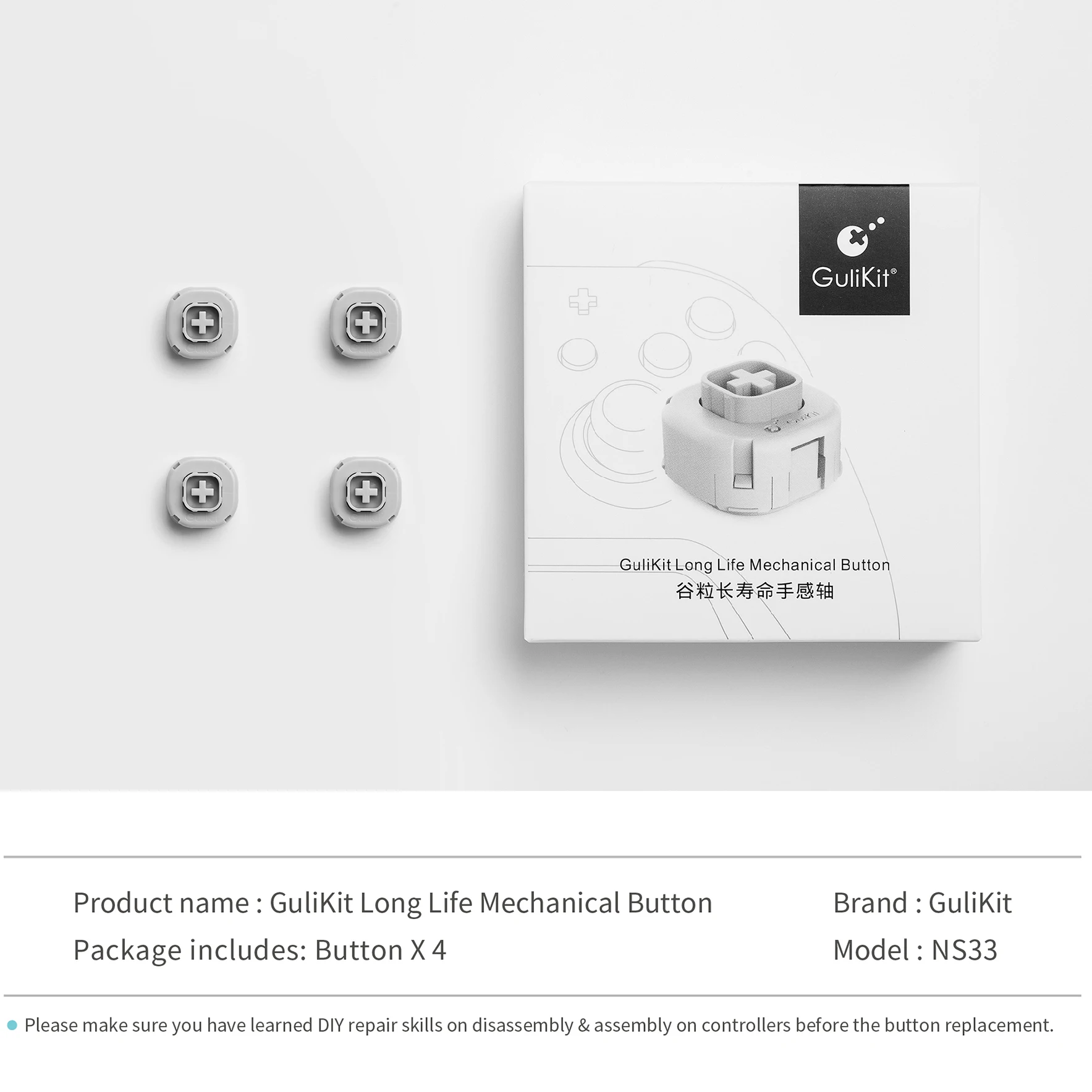 GuliKit A B X Y Keycap para KingKong2 Pro/Kingkong2/Kingkong3 Pro/Kingkong3 Max controlador botón mecánico accesorios de juego