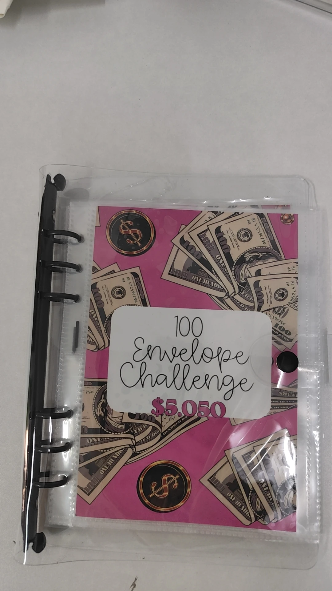 A5 Pink 100 Envelope Binder Loose-Leaf Binder Budget Binder With Cash Envelopes Money Organizer System For Save Money