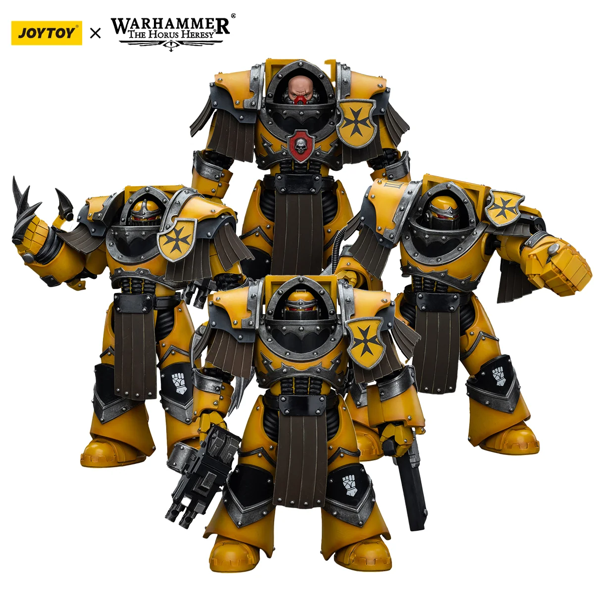 [IN STOCK] JOYTOY Warhammer 30K 1/18 Action Figure Imperial Fists Legion Cataphractii Terminator Squad 4PCS Anime Military Model