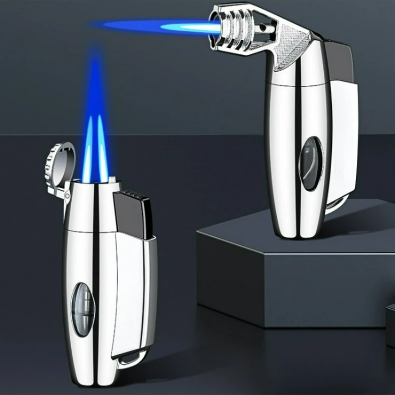 

Portable Double Jet Torch Flame Cigarette Cigar Lighter Small Household Windproof Kitchen Spray Gun Lighter Smoking Accessories